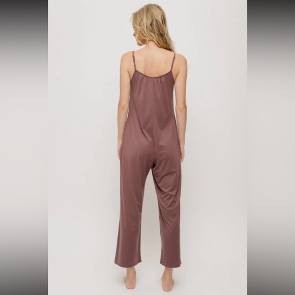 420. Jumpsuit Soft Jersey Merlot Jumpsuit W/Adjustable Straps NEW Item NWT S,M,L - Picture 5 of 8